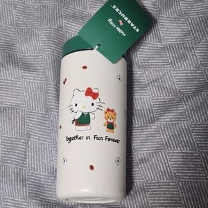 Starbucks White and Green Hello Kitty Tumbler
